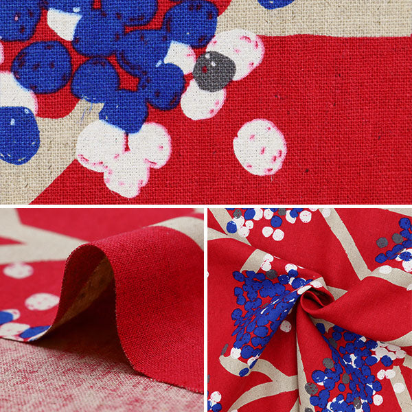 [Quantity starting from 5] Fabric "echino BANANA Cotton Linen Canvas Red EKX97400-400A" KOKKA