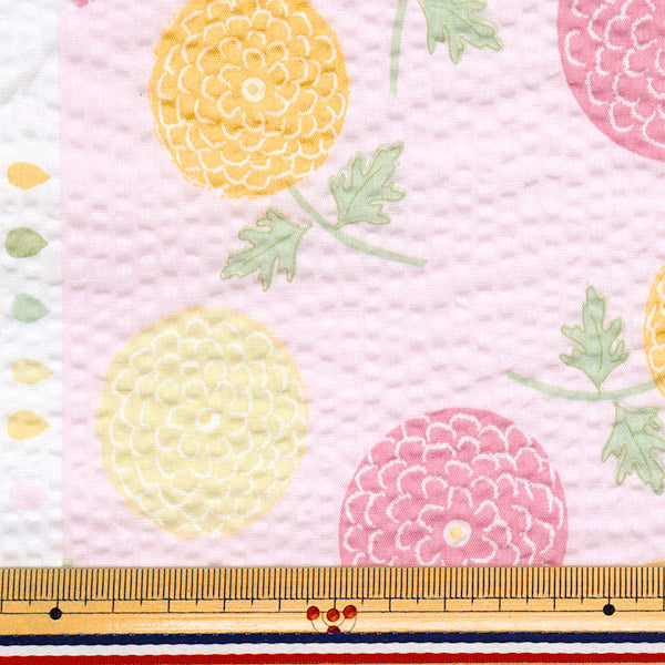 [Quantity starting from 5] Fabric "Ripple Children's Dimples Series Ponpon Chrysanthemum Pink ECB-54-P" KIYOHARA