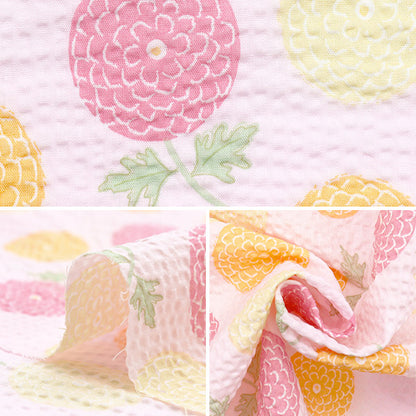 [Quantity starting from 5] Fabric "Ripple Children's Dimples Series Ponpon Chrysanthemum Pink ECB-54-P" KIYOHARA