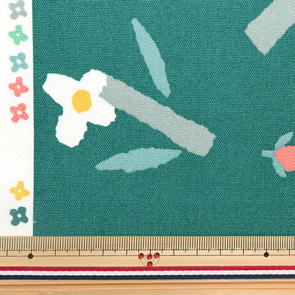 [Quantity starting from 5] Fabric 『Oxford Scandinavian Forest Wildflowers Green AP31703-1D"