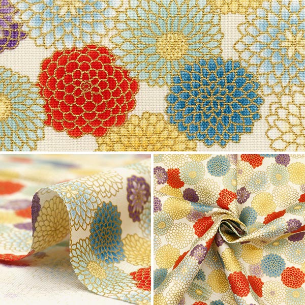 [Quantity starting from 5] Fabric 『Sheeting Japanese pattern glitter white AP32701-2A"