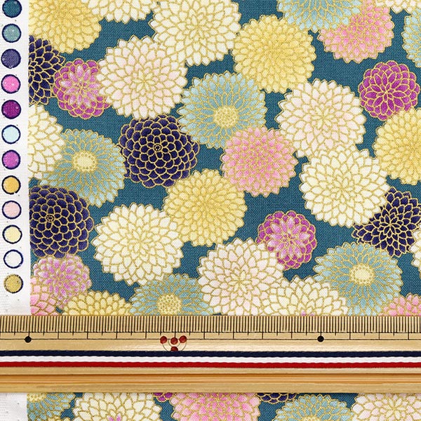 [Quantity starting from 5] Fabric 『Sheeting Japanese pattern glitter blue AP32701-2B"