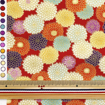 [Quantity starting from 5] Fabric 『Sheeting Japanese pattern glitter red AP32701-2C"