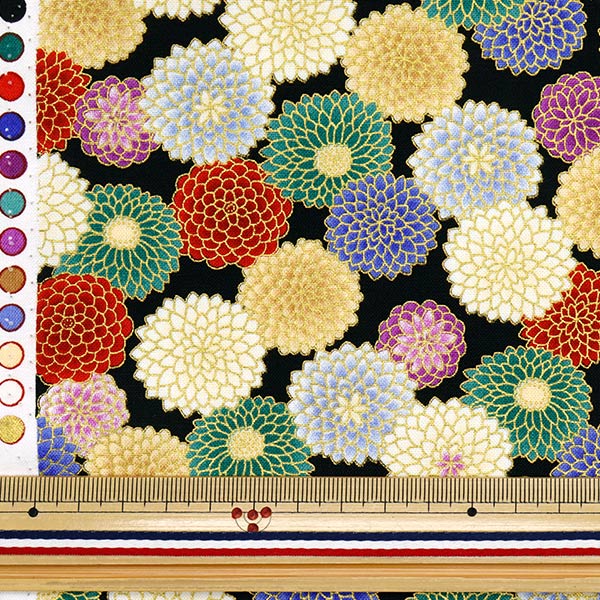 [Quantity starting from 5] Fabric 『Sheeting Japanese pattern glitter black AP32701-2E"