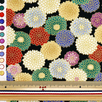 [Quantity starting from 5] Fabric 『Sheeting Japanese pattern glitter black AP32701-2E"