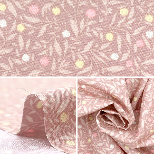 [Quantity starting from 5] Fabric "Broad Rose Pattern Brown KTS6749-A" COTTON KOBAYASH Cotton Kobayashi Textile