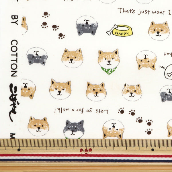 [Quantity starting from 5] Fabric "Broad Shiba Inu KTS6819-A" COTTON KOBAYASHI