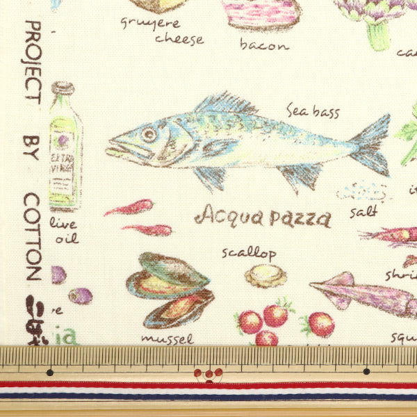 [Quantity starting from 5] Fabric "No. 10 canvas recipe pattern KTS6845-A" COTTON KOBAYASHI