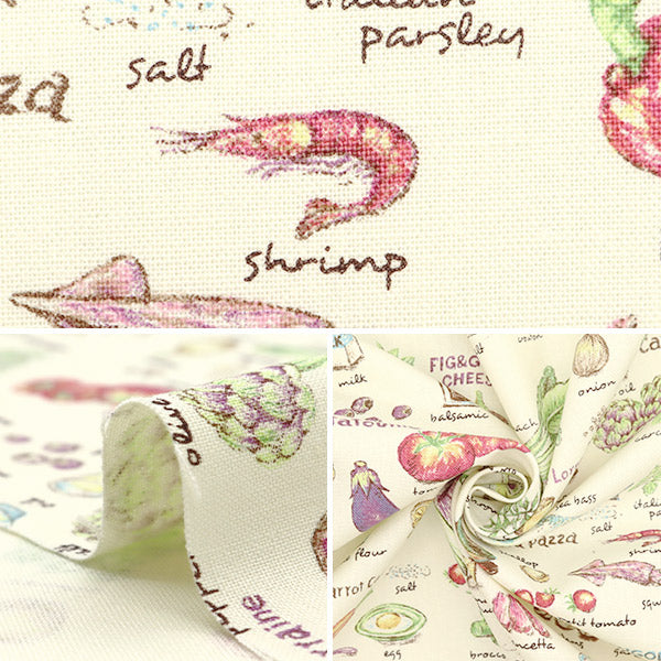 [Quantity starting from 5] Fabric "No. 10 canvas recipe pattern KTS6845-A" COTTON KOBAYASHI