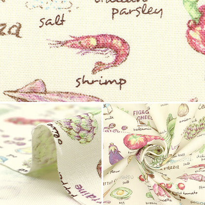 [Quantity starting from 5] Fabric "No. 10 canvas recipe pattern KTS6845-A" COTTON KOBAYASHI