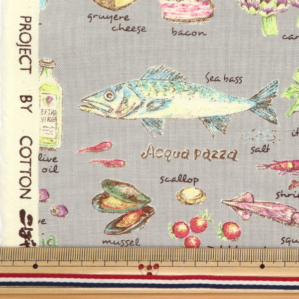 [Quantity starting from 5] Fabric "Canvas No. 10 Recipe Pattern KTS6845-B" COTTON KOBAYASHI