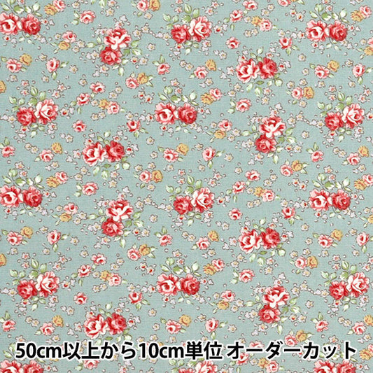 [数量从5开始] 织物 “宽阔的小花图案蓝色KTS6813-B" 棉花棉花棉花质纺织品