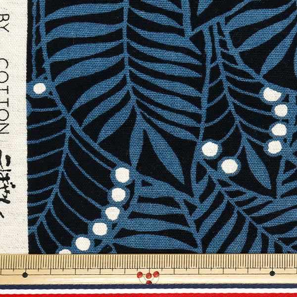 [Quantity starting from 5] Fabric "Usako fabric, cotton, linen canvas, botanical, black, UP5879-B" COTTON KOBAYASHI