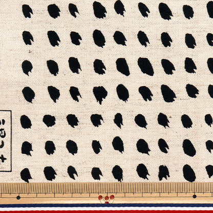 [Quantity starting from 5] Fabric "Usako fabric, cotton, linen canvas, dot pattern, kinari x black, UP5884-A" COTTON KOBAYASHI