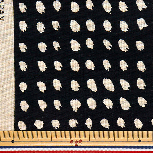 [Quantity starting from 5] Fabric "Usako fabric, cotton, linen canvas, dot pattern, black, UP5884-C" COTTON KOBAYASHI