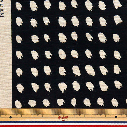 [Quantity starting from 5] Fabric "Usako fabric, cotton, linen canvas, dot pattern, black, UP5884-C" COTTON KOBAYASHI