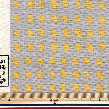 [Quantity starting from 5] Fabric "Usako fabric, cotton, linen canvas, dot pattern, gray, UP5884-D" COTTON KOBAYASHI