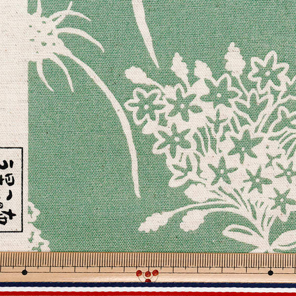[Quantity starting from 5] Fabric "Usako fabric, cotton, linen canvas, shadow flower, green UP5886-E" COTTON KOBAYASHI