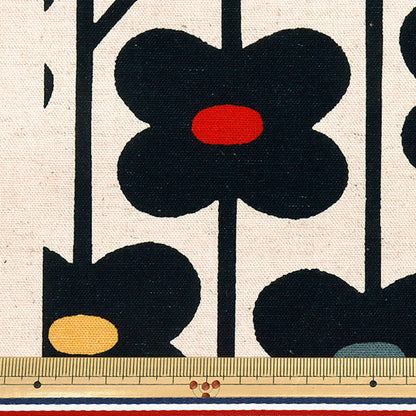 [Quantity starting from 5] Fabric "Usako fabric, cotton and linen canvas, Piccolo, Kinari x Black, UP5888-A" COTTON KOBAYASHI