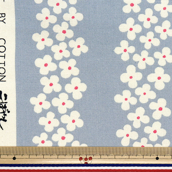 [Quantity starting from 5] Fabric "Usako fabric 10th canvas hydrangea stripe light gray UP5896-A" COTTON KOBAYASHI