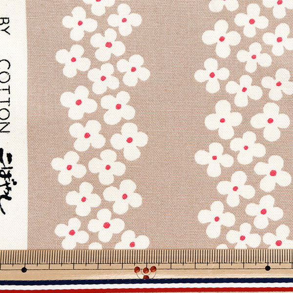 [Quantity starting from 5] Fabric "Usako fabric, No. 10 canvas, hydrangea stripes, greige UP5896-B" COTTON KOBAYASHI