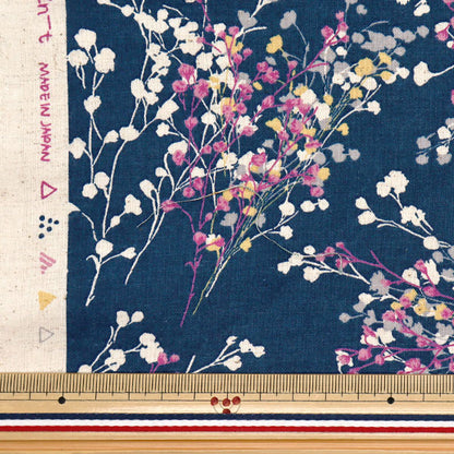 [Quantity starting from 5] Fabric "mOmen-t Moment Cotton LinenSheeting Gypsophila Navy 148-1857-K-5"