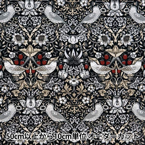 [From quantity 5] Fabric "Moda Best of Morris Oxford Strawberry Seaful Black x Red 8176-55T"