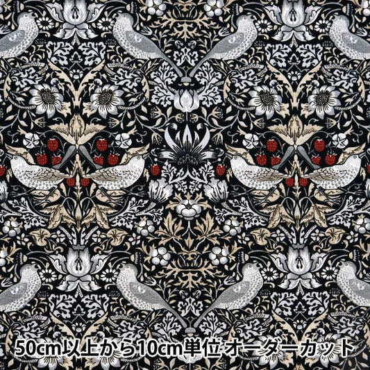 [From quantity 5] Fabric "Moda Best of Morris Oxford Strawberry Seaful Black x Red 8176-55T"
