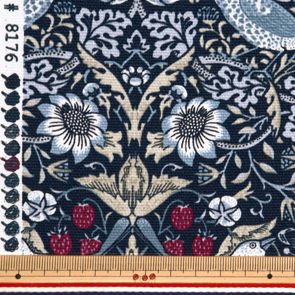 [From quantity 5] Fabric "Moda Best of Morris Oxford Strawberry Safe Navy x Red 8176-56T"