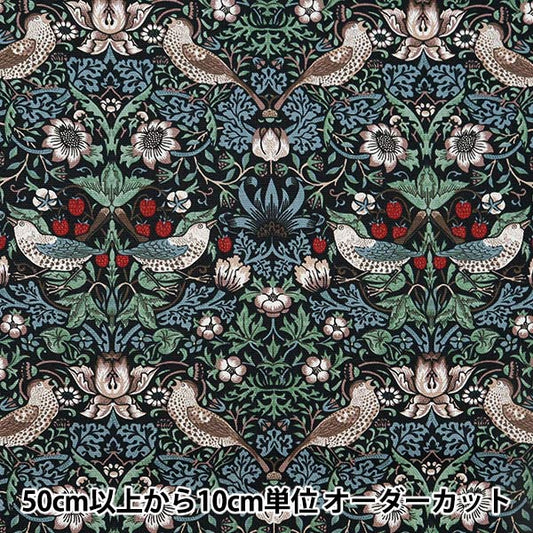 [From quantity 5] Fabric "Moda Best of Morris Oxford Strawberry Seaful Black x Blue 8176-57T"