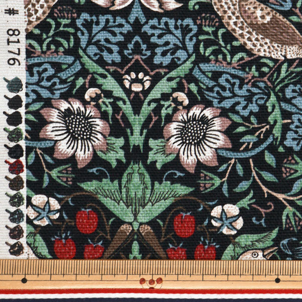[From quantity 5] Fabric "Moda Best of Morris Oxford Strawberry Seaful Black x Blue 8176-57T"
