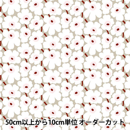 [Quantity starting from 5] Fabric "Marimekko Mini Unikko Japan Limited Beige x White 066475-119"