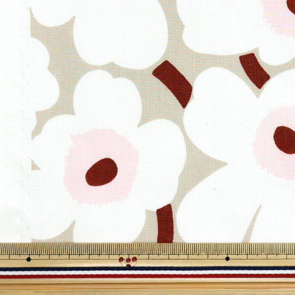[Quantity starting from 5] Fabric "Marimekko Mini Unikko Japan Limited Beige x White 066475-119"