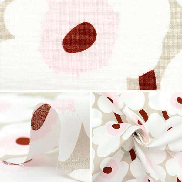 [Quantity starting from 5] Fabric "Marimekko Mini Unikko Japan Limited Beige x White 066475-119"