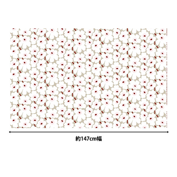 [Quantity starting from 5] Fabric "Marimekko Mini Unikko Japan Limited Beige x White 066475-119"