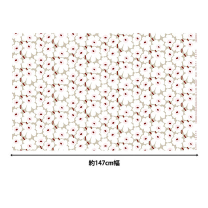 [Quantity starting from 5] Fabric "Marimekko Mini Unikko Japan Limited Beige x White 066475-119"