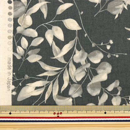 [数量从5开始] 织物 “棉花和亚麻”板材织物 花图案深灰色99203-1e"
