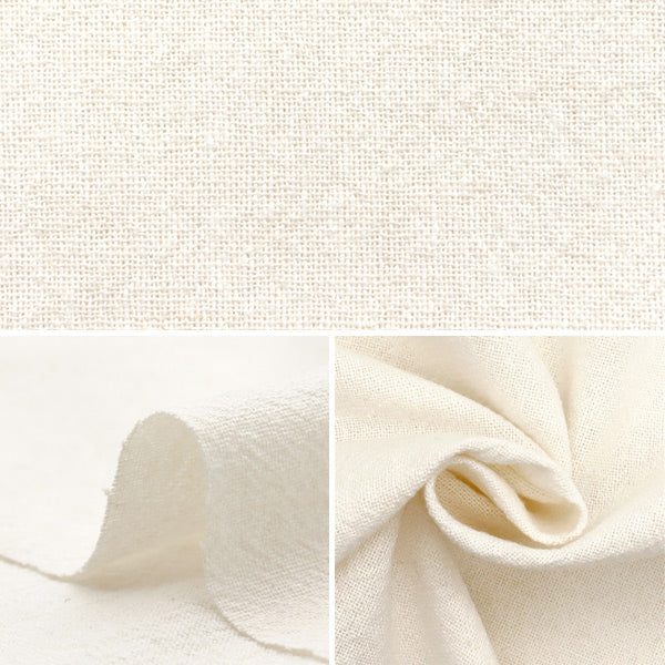 [Quantity starting from 5] Fabric "Cotton Linen Yarn Dyed Washer Off-White 2429-8"