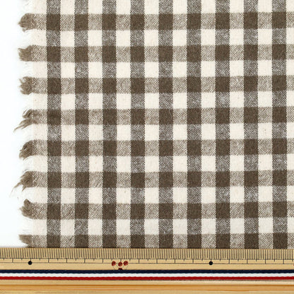 [数量5起] 织物 》棉麻染色拉绒可水洗格子深棕色2754-C5"