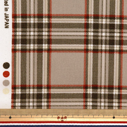 [From quantity 5] Fabric 『Oxford Tartan check gray brown check-D"