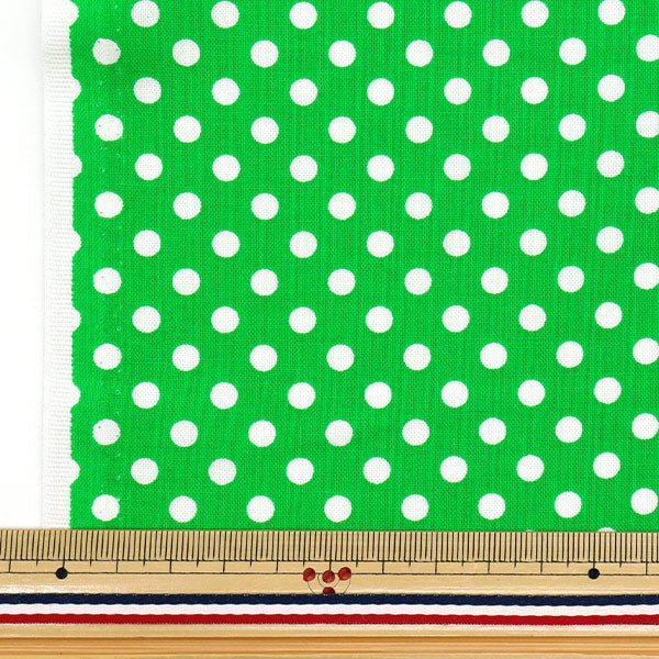[Quantity starting from 5] Fabric 『Sheeting Dot Green SEDOT-GR"