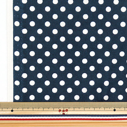 [Quantity starting from 5] Fabric 『Sheeting Dot Navy SEDOT-NV"