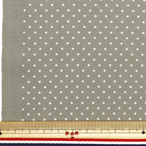 [From quantity 5] Fabric "Twill Polka dotsPrint small gray 88610-1-62"