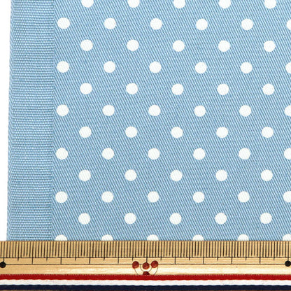 [From quantity 5] Fabric "Twill Polka dotsMilky blue 88610-5-63 in print"