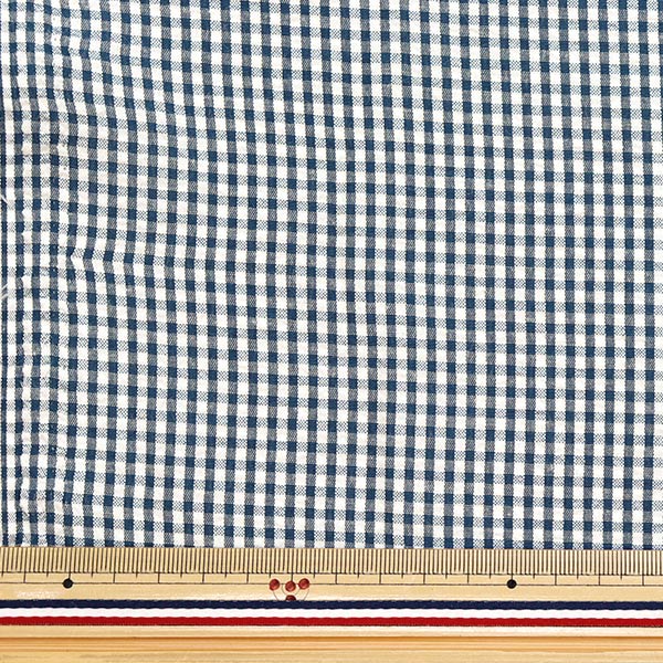[Quantity starting from 5] Fabric "Soccer Gingham Navy SUC-GIN-3NV"