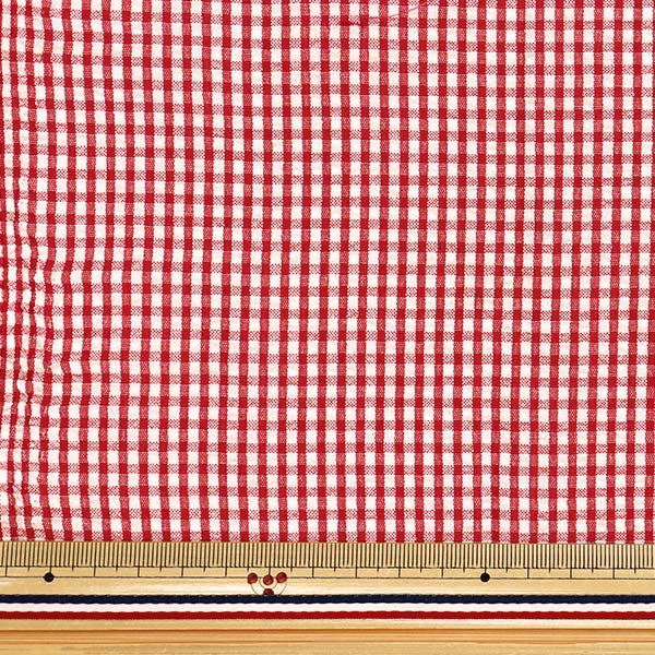 [Quantity starting from 5] Fabric "Soccer Gingham Red SUC-GIN-5RE"