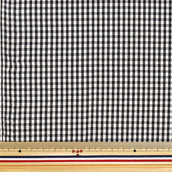 [Quantity starting from 5] Fabric "Soccer Gingham Black SUC-GIN-6BK"