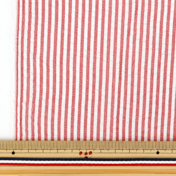 [Quantity starting from 5] Fabric "Soccer Stripe Red SUC-ST-5RE"