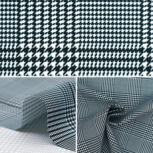 [From quantity 5] Fabric "Super water -repellent polyester that repels water very much Glen Check Black HP-GLECH-BK"