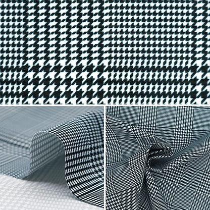 [From quantity 5] Fabric "Super water -repellent polyester that repels water very much Glen Check Black HP-GLECH-BK"